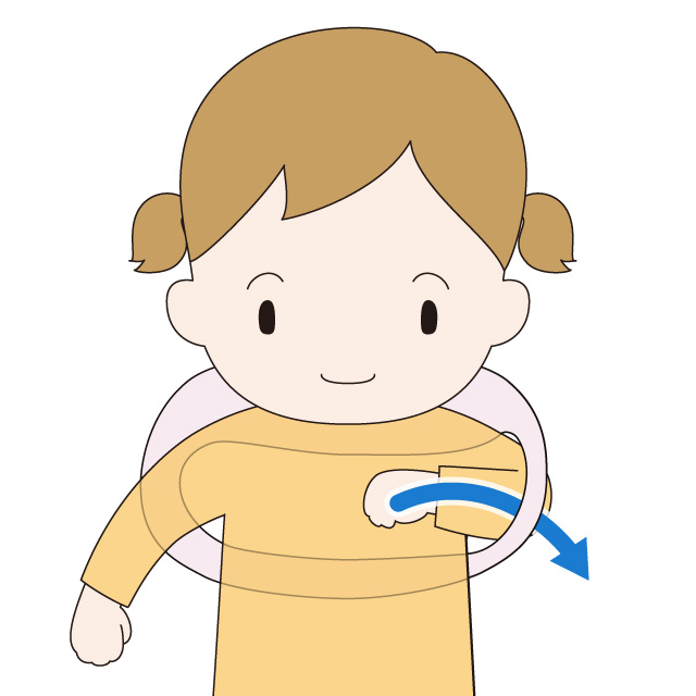 マイピーロ④⑤の使い方　腕を通す